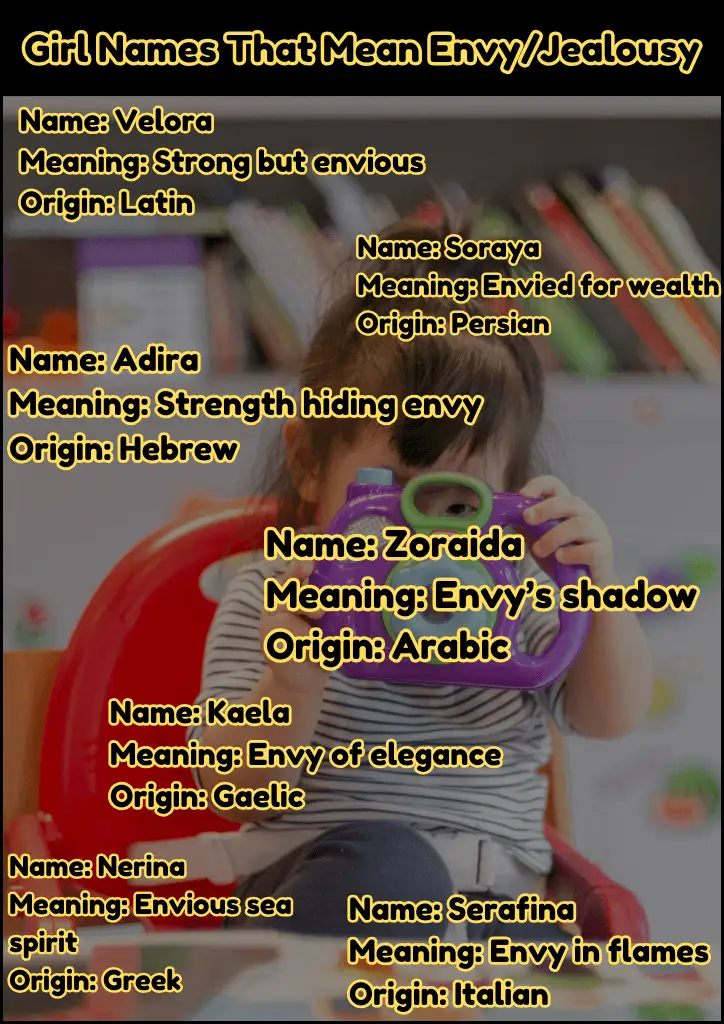 Girl Names That Mean Envy/Jealousy Infographic